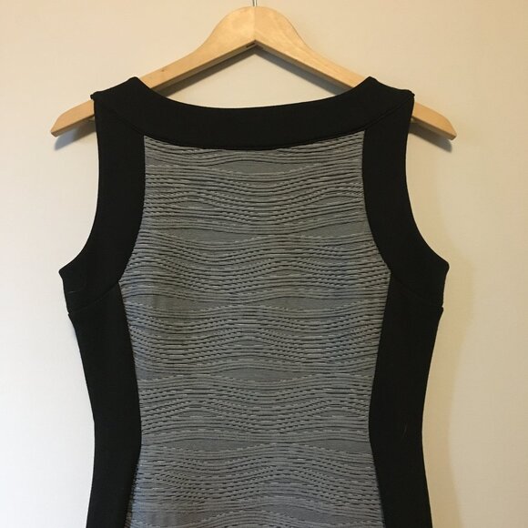 Calvin Klein Black and Grey Colourblock Sleeveless Shift Dress - Picture 6 of 16